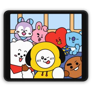 BTS Cartoon Character Squad Gaming Mouse Pad | Colorful Kawaii Desk Mat