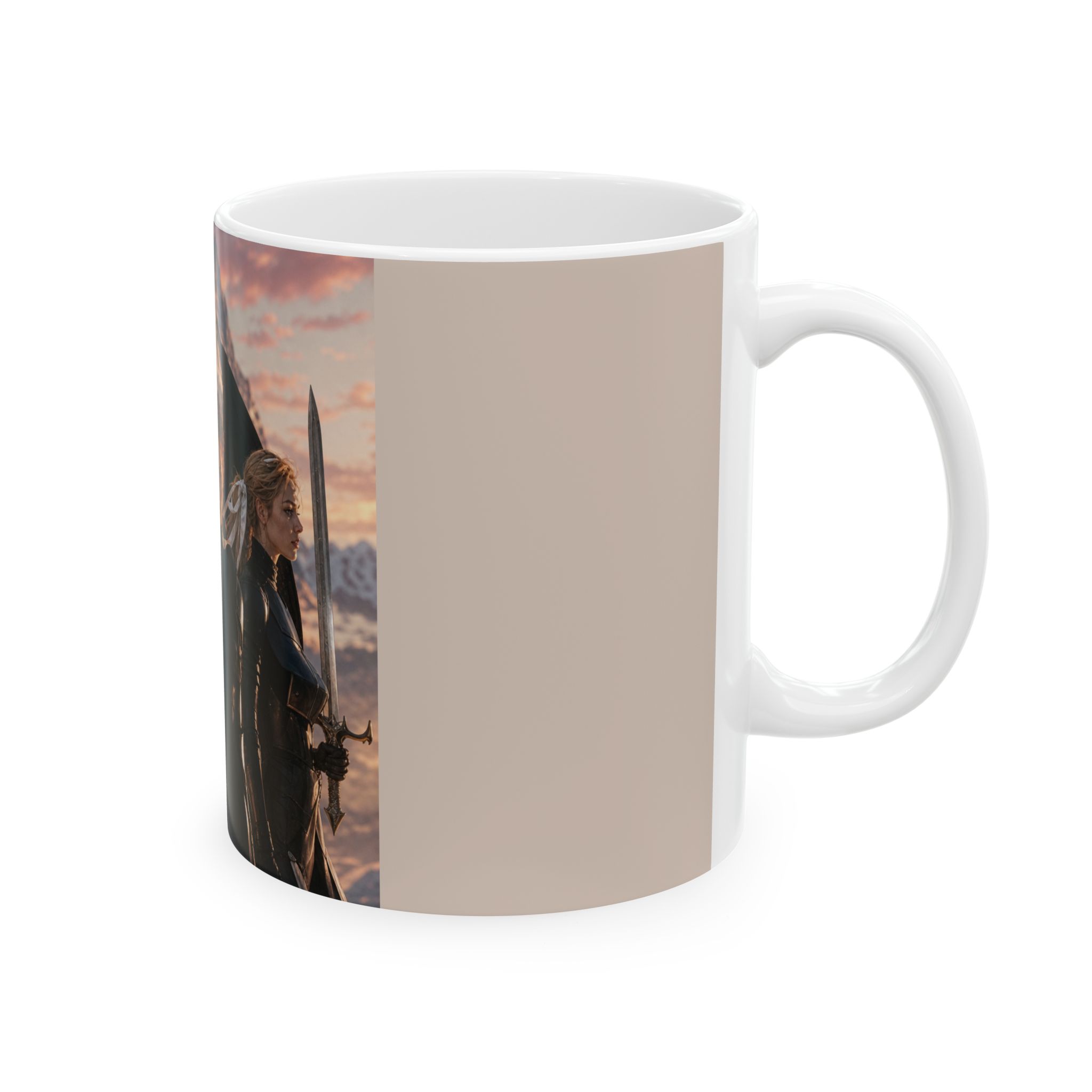 Valkirian worriors Mountain Scene Acotar Inspired Mug | Fantasy Warrior Art Ceramic Mug - Imagen 4