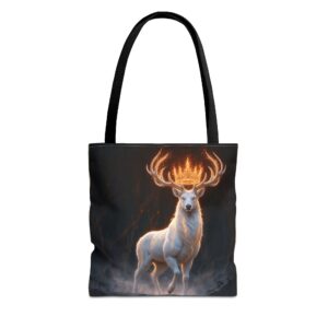 Throne of Glass inspired Illustration Tote Bag | Fantasy Deer Crown Sword Design