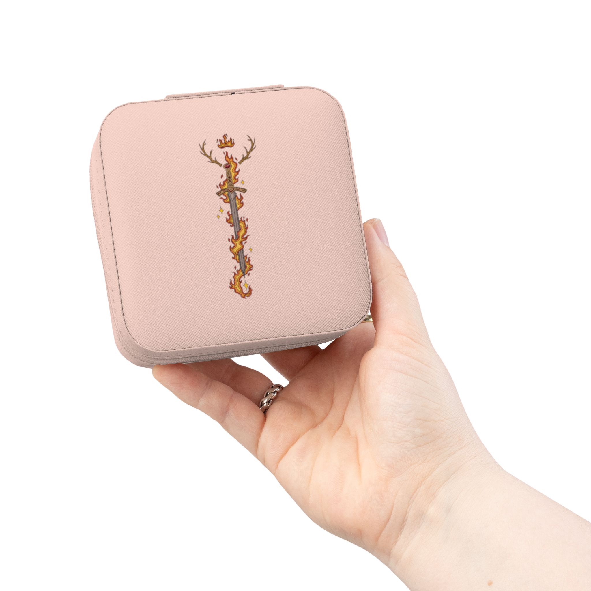 TOG Aelin Fireheart inspired Stitch Jewelry Travel Case | Compact Organizer for Rings & Earrings - Imagen 3