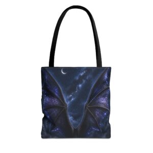 Acotar inspired Ilirian Wings Moon Tote Bag | Celestial Gothic Illustration