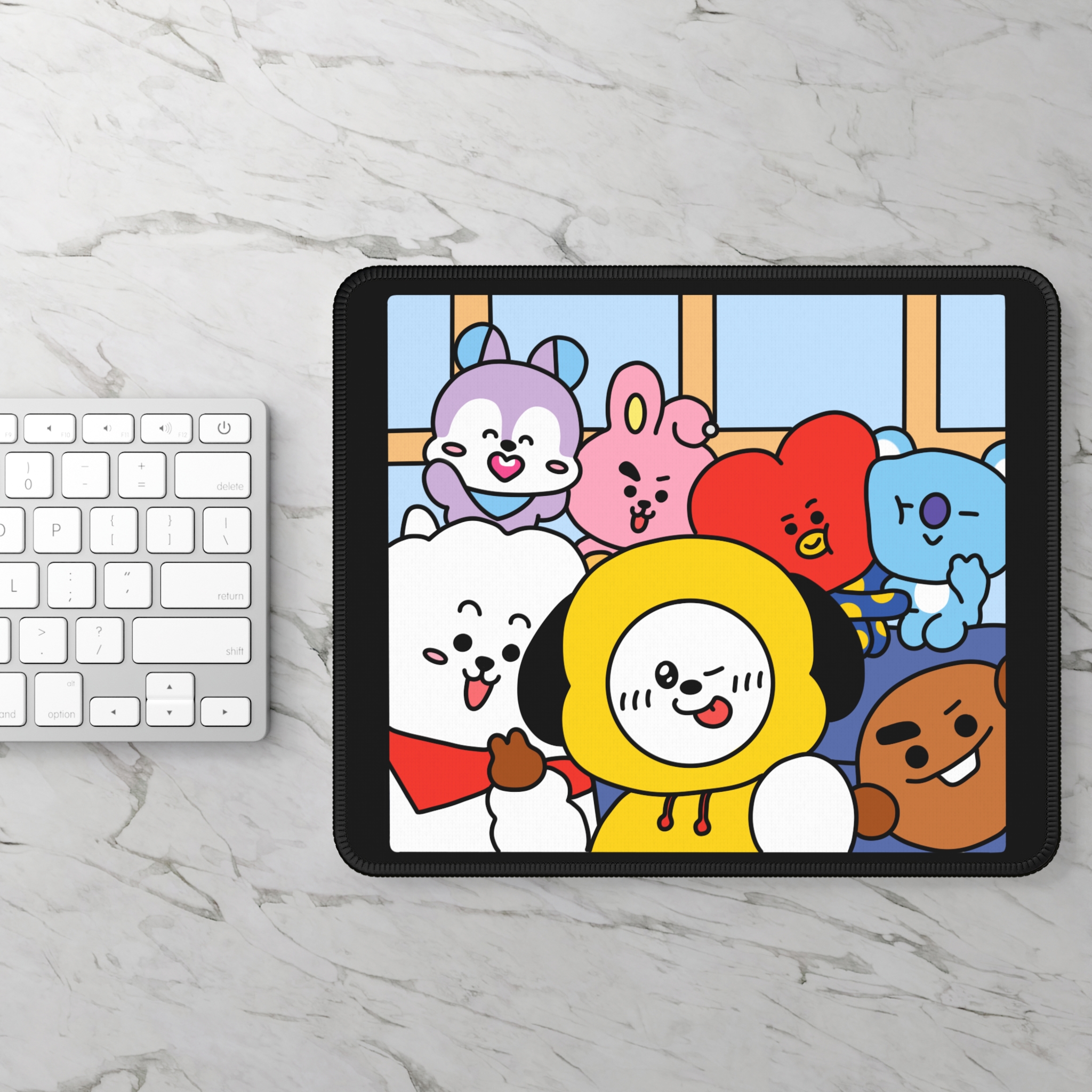 BTS Cartoon Character Squad Gaming Mouse Pad | Colorful Kawaii Desk Mat - Imagen 2