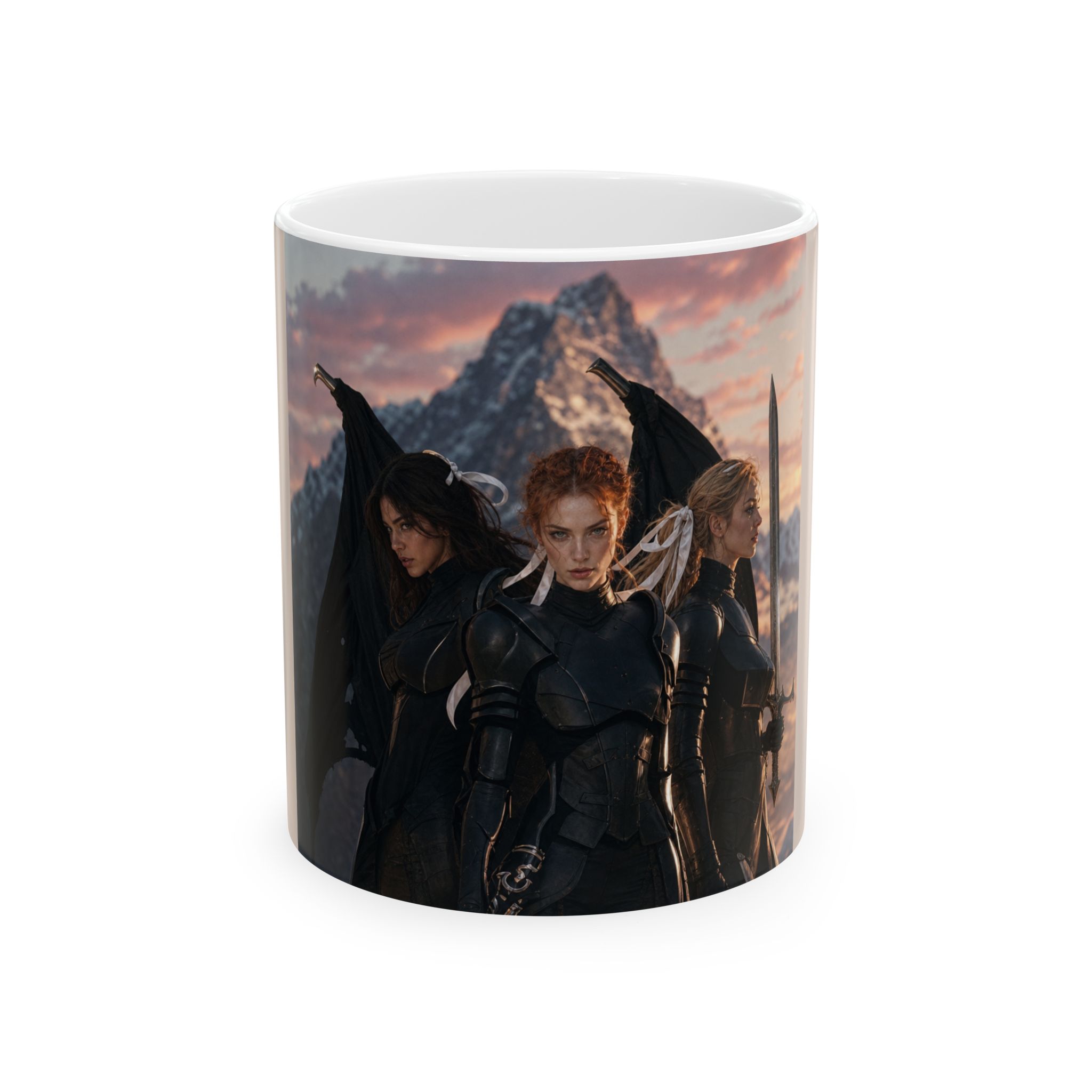 Valkirian worriors Mountain Scene Acotar Inspired Mug | Fantasy Warrior Art Ceramic Mug