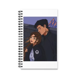 Alas de Sangre Cozy Night Couple Illustration Spiral Journal | Romantic Characters Notebook