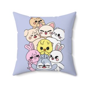 Skzoo Cute Kawaii Animal Stack Pillow | Spun Polyester Square Pillow