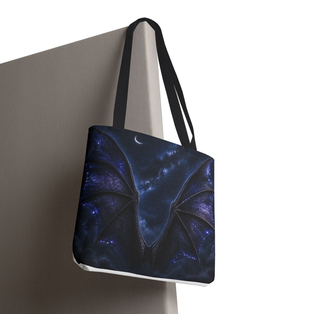 Acotar inspired Ilirian Wings Moon Tote Bag | Celestial Gothic Illustration - Imagen 4