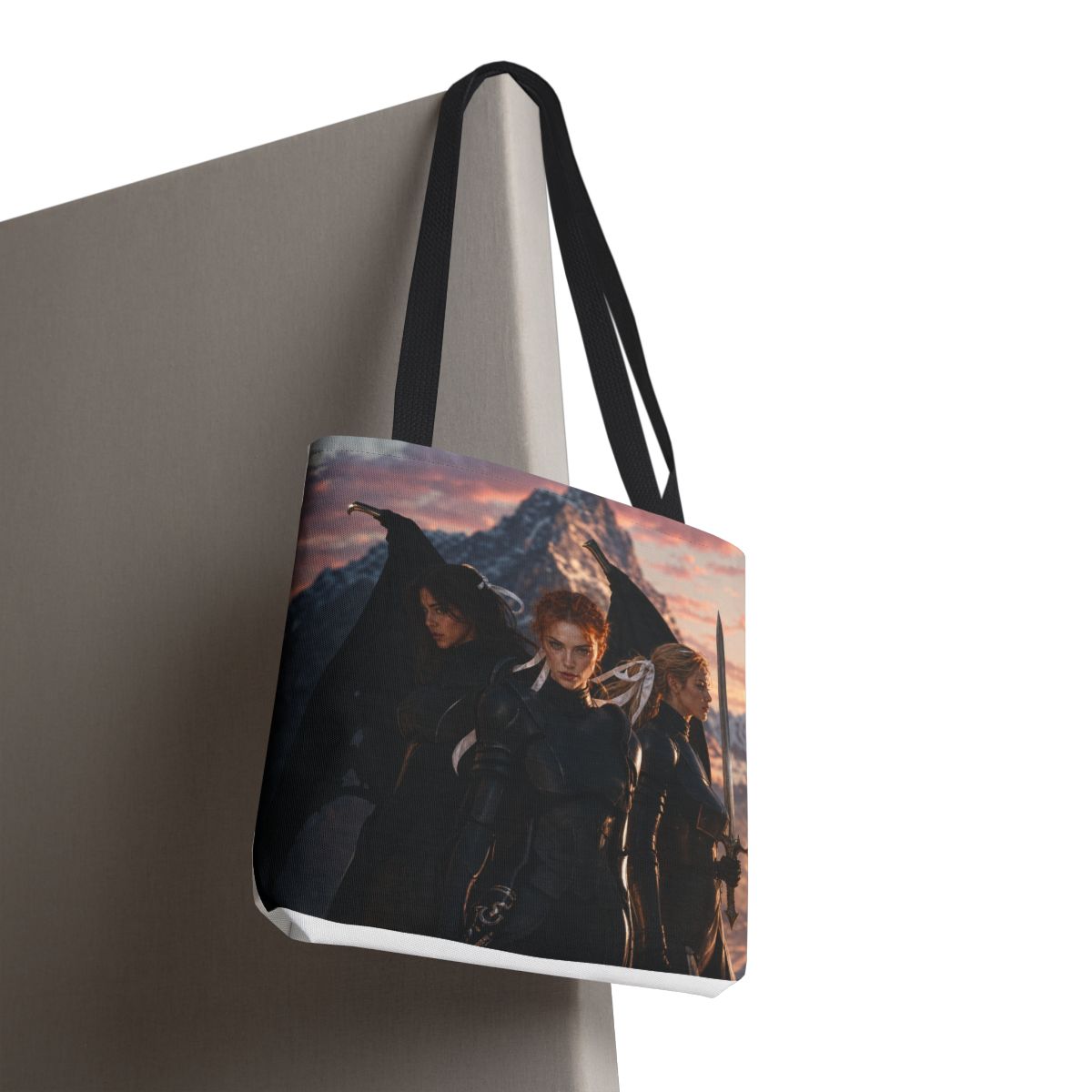 Acotar inspired Valkirian Worriors Tote Bag | Epic Mountain Scene - Imagen 4