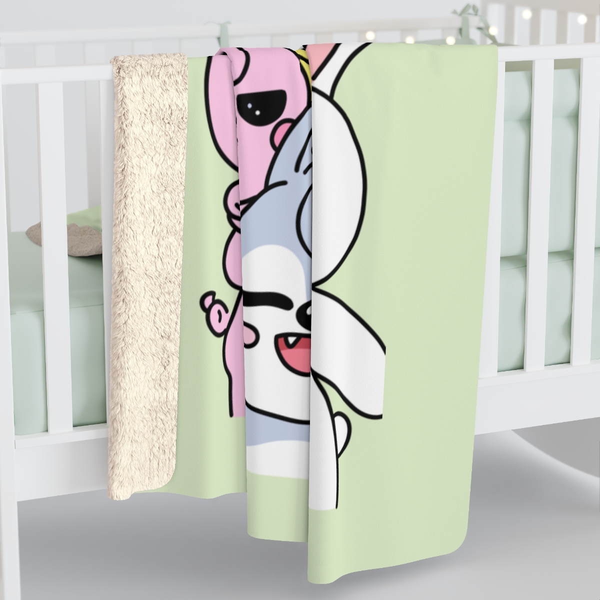 Skzoo Stacked Cute Cartoon Animals Sherpa Fleece Blanket | Kawaii Animal Pile - Imagen 4