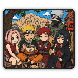 Naruto Chibi Crew Gaming Mouse Pad — Anime Desk Mousepad with Ramen Scene