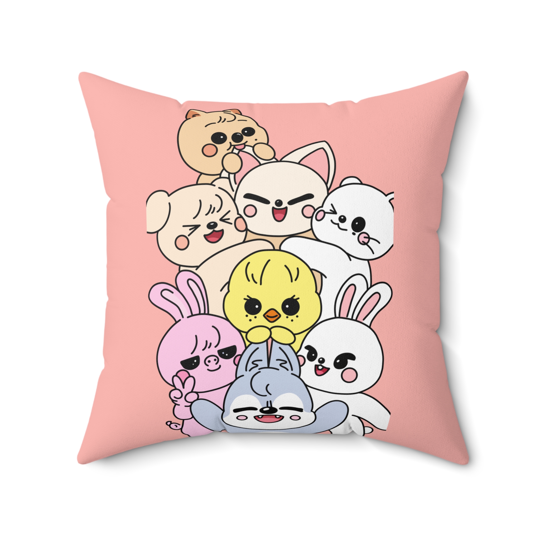 Skzoo Kawaii Animal Stack Pillow | Spun Polyester Square Pillow