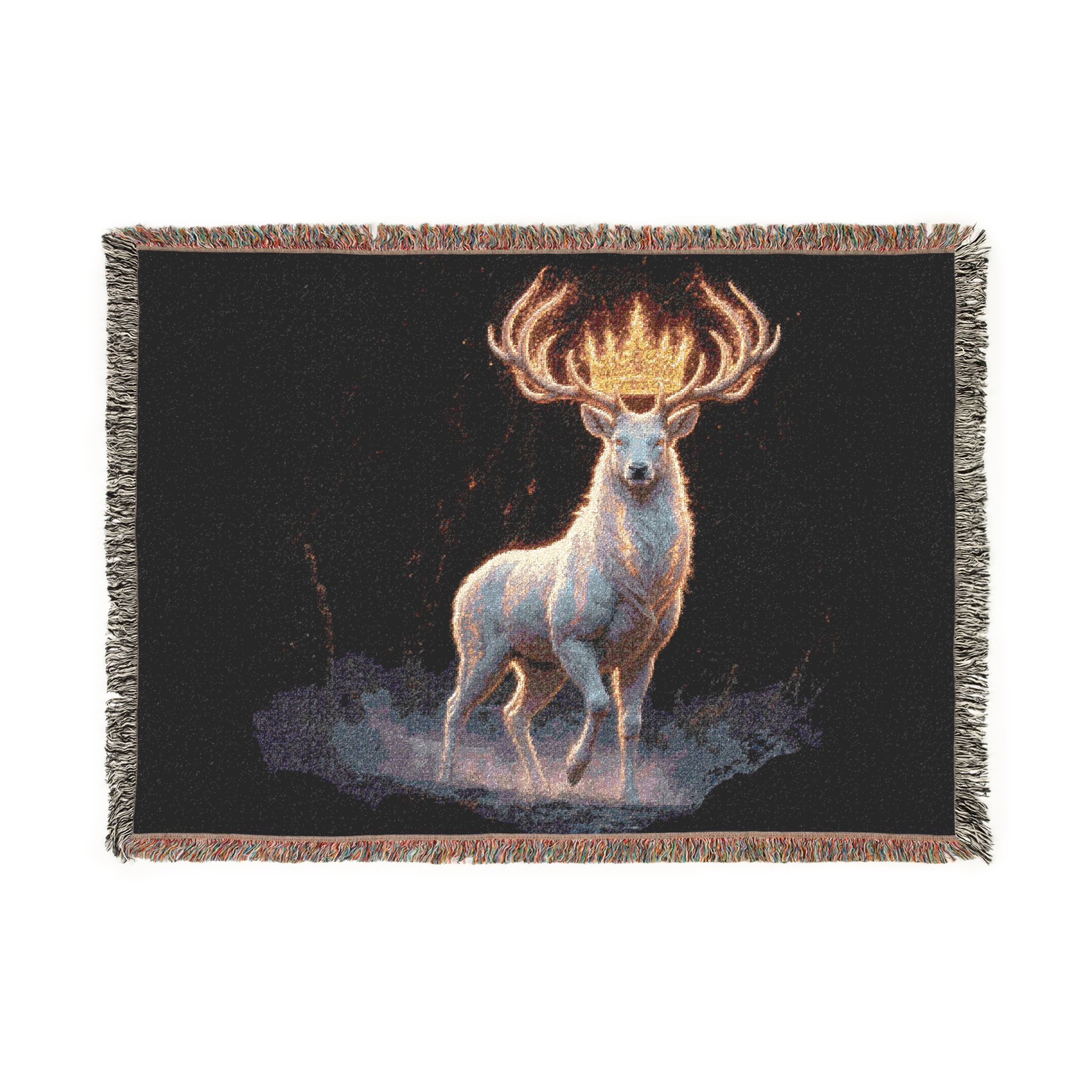 Throne of Glass inspired Woven Blanket | Mystical Deer, Night Forest Throw