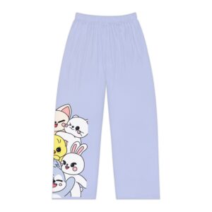 Skzoo Kawaii Peeking Cartoon Animals Pajama Pants | Light Lavender All-Over Print
