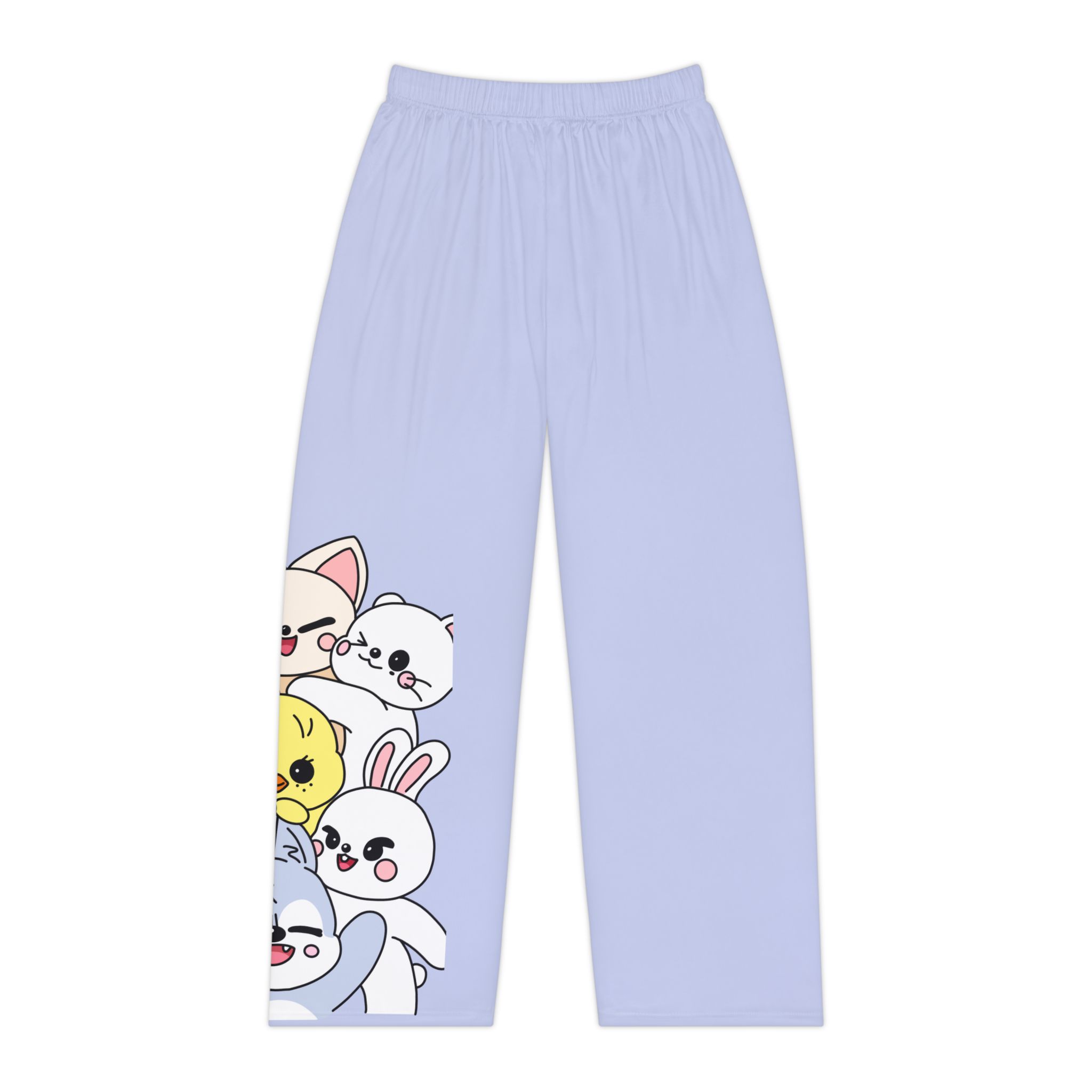 Skzoo Kawaii Peeking Cartoon Animals Pajama Pants | Light Lavender All-Over Print