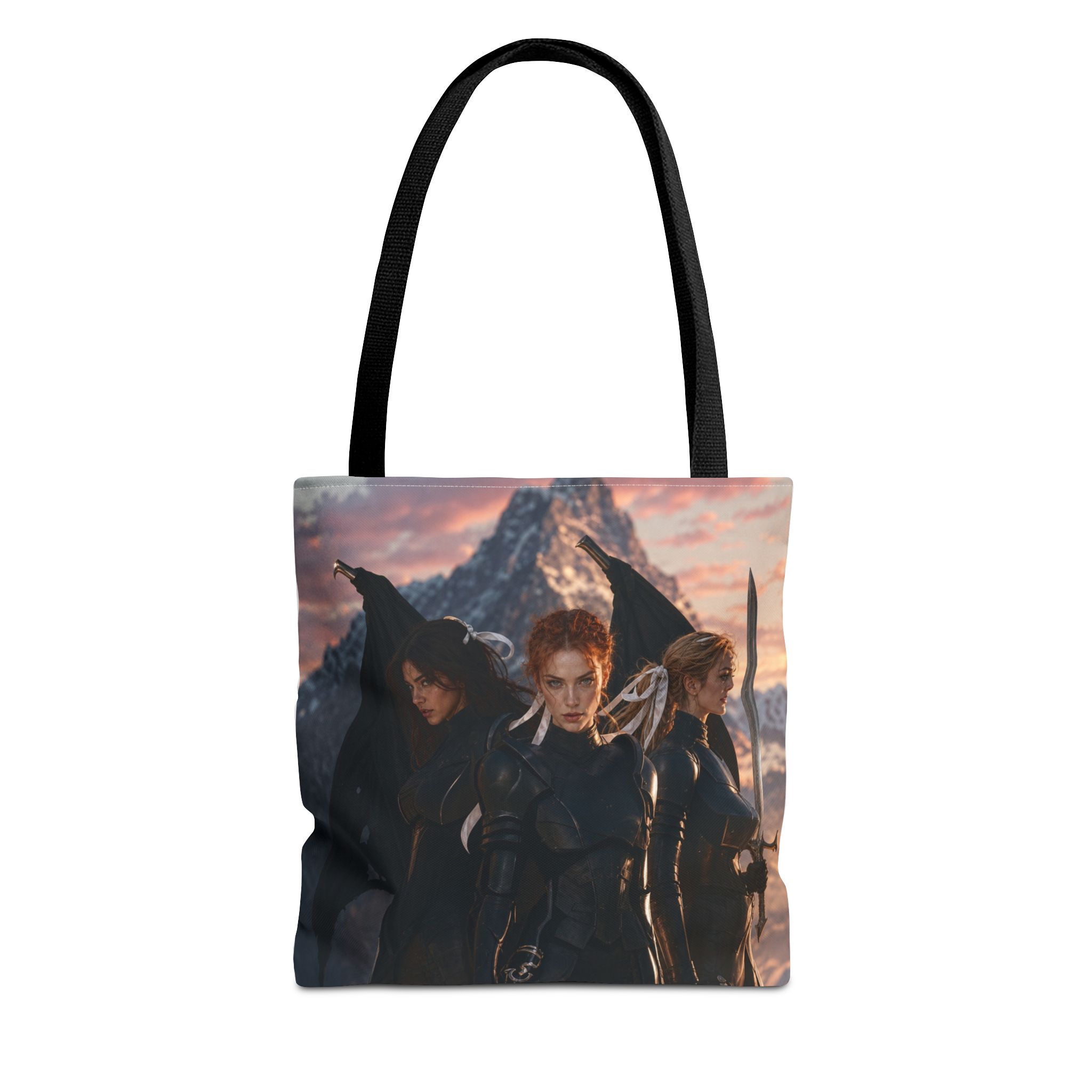 Acotar inspired Valkirian Worriors Tote Bag | Epic Mountain Scene