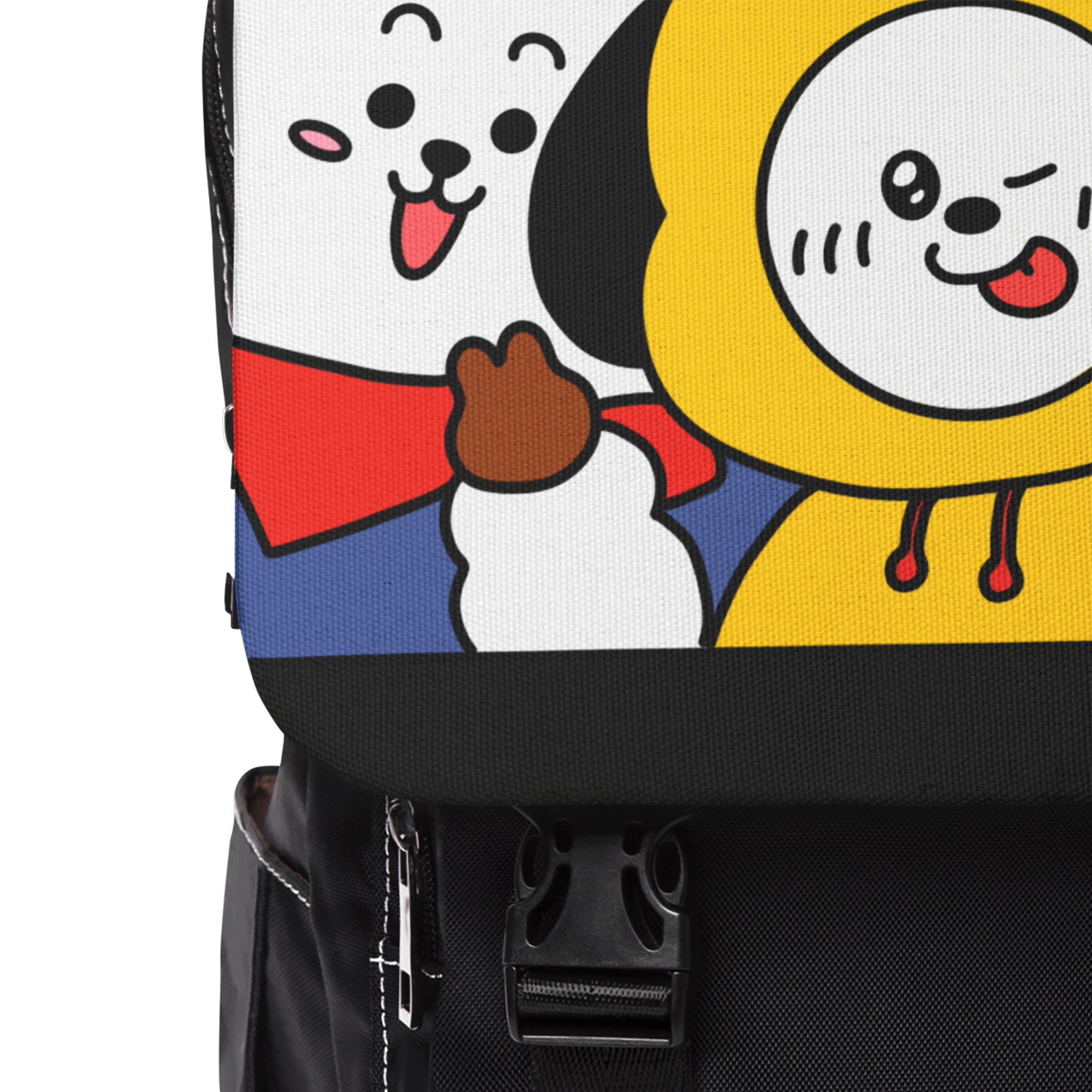 BTS Cartoon Character Collage Backpack | Shoulder Backpack - Imagen 5