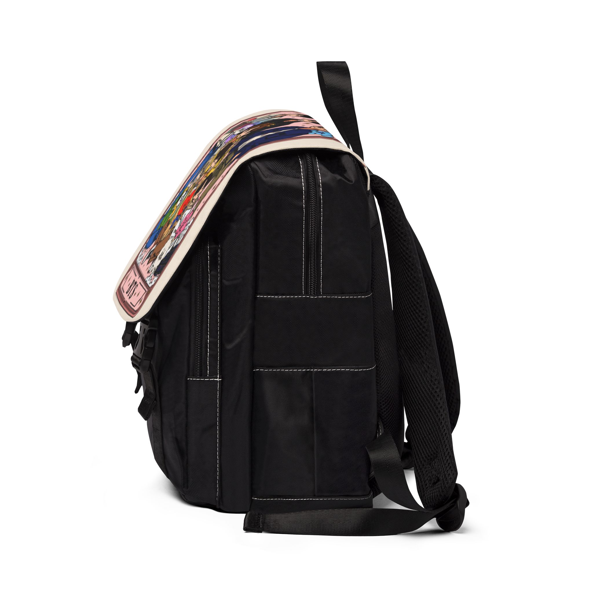 BTS Cartoon Character Group Backpack | Printed Shoulder Backpack - Imagen 2