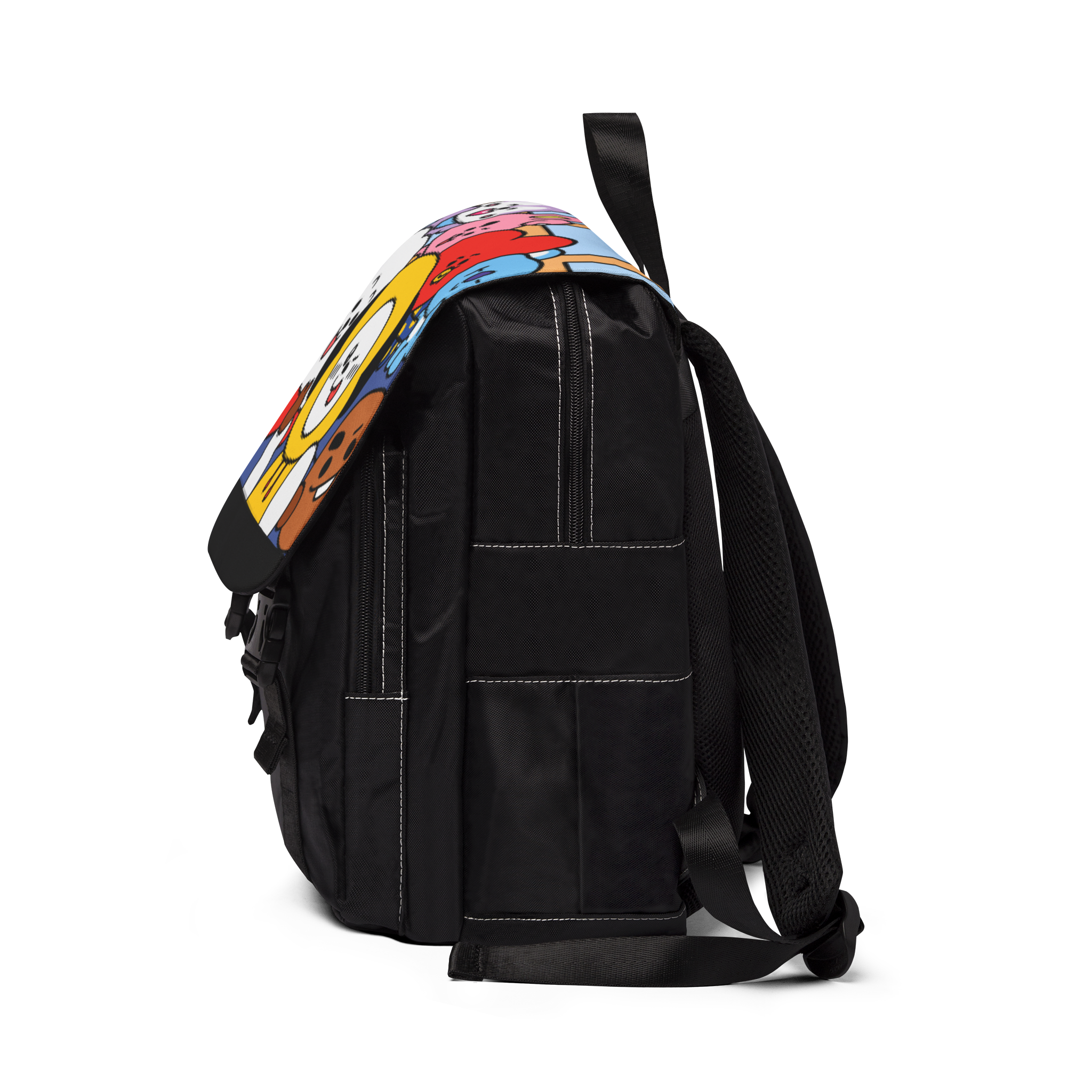 BTS Cartoon Character Collage Backpack | Shoulder Backpack - Imagen 2