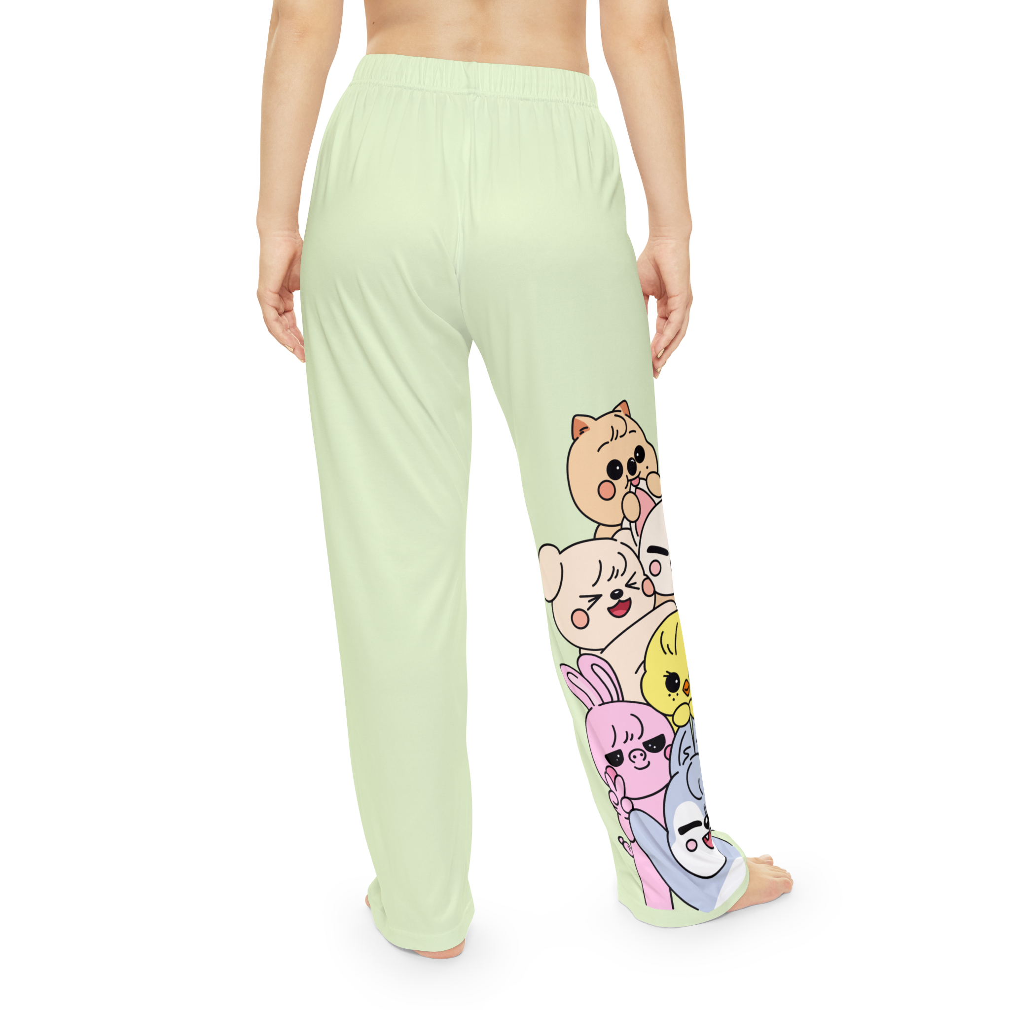 Skzoo Cute Peeking Cartoon Animals Pajama Pants | All-Over Print - Imagen 3