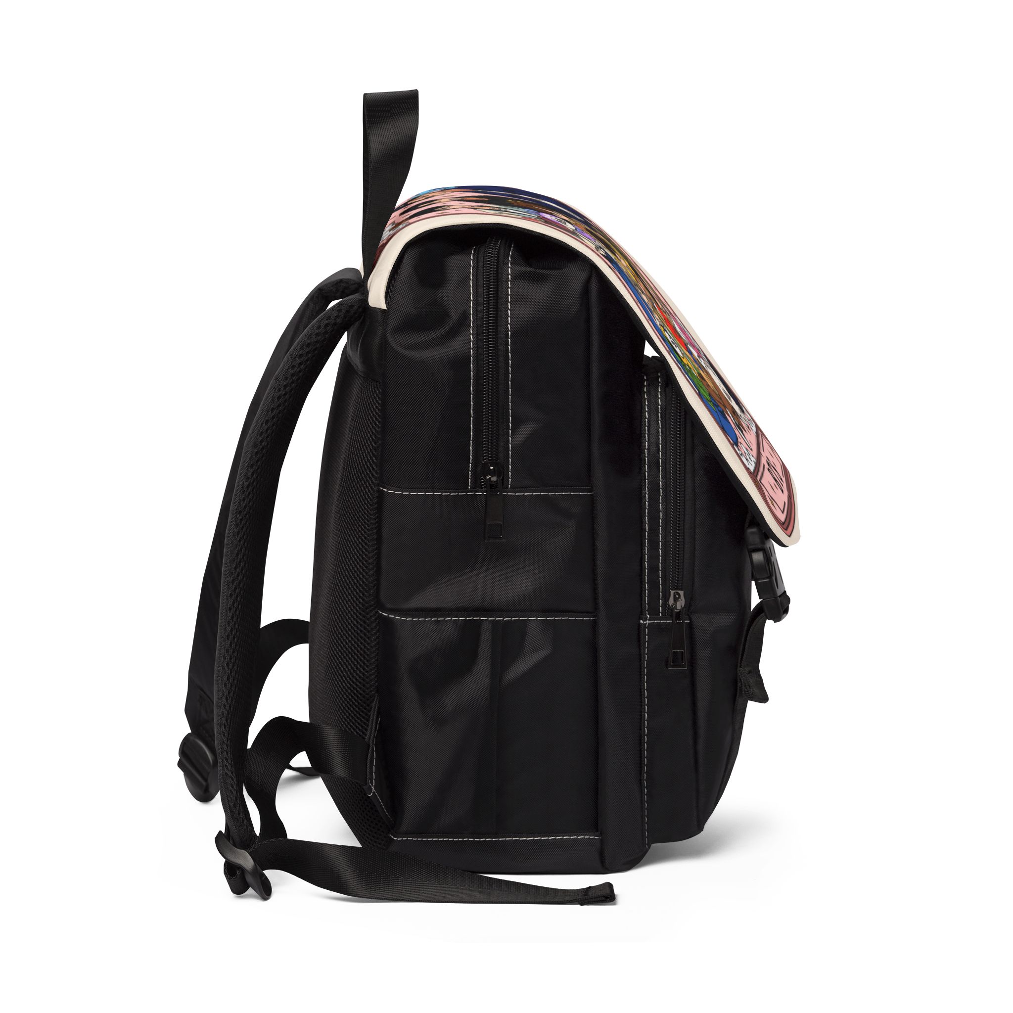 BTS Cartoon Character Group Backpack | Printed Shoulder Backpack - Imagen 3