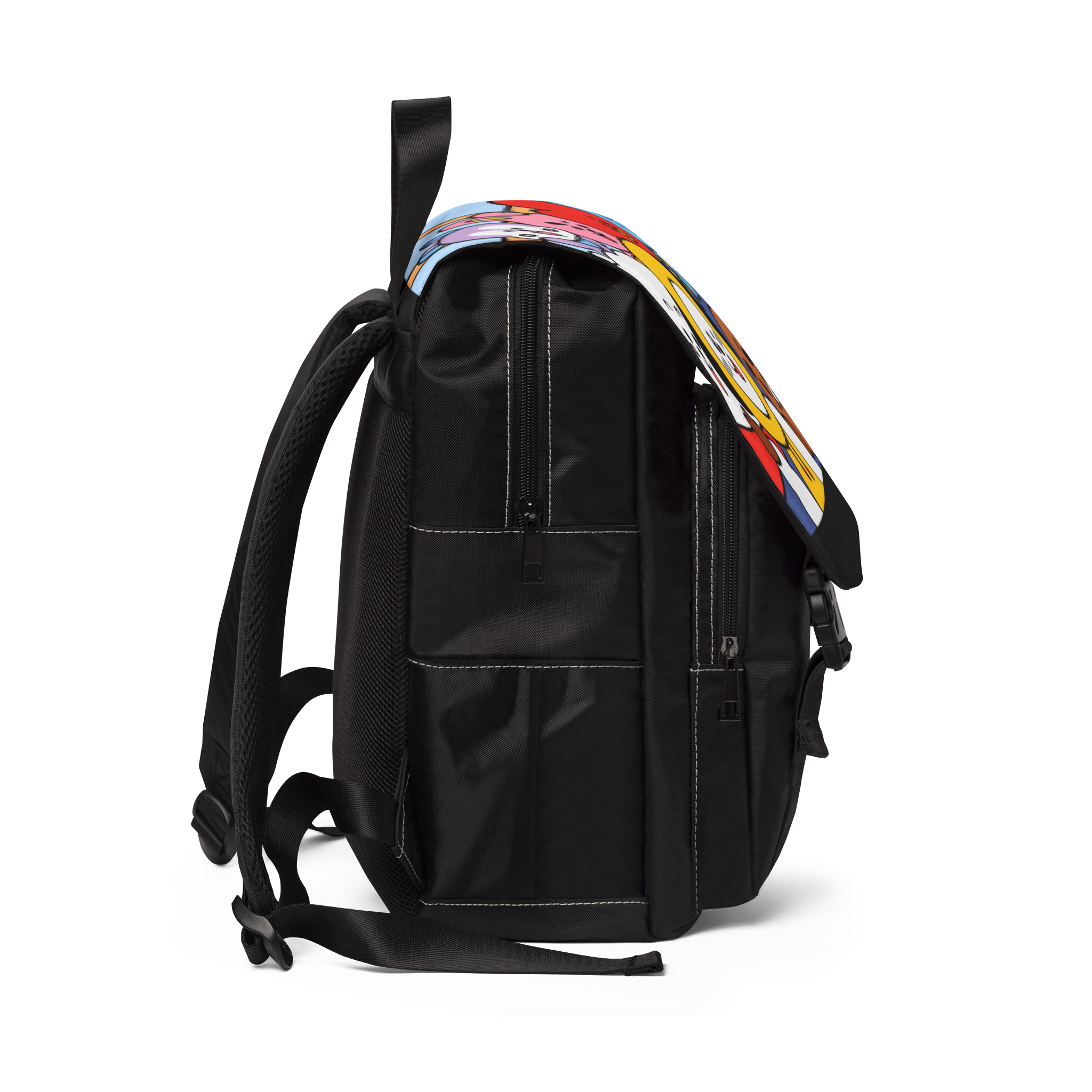BTS Cartoon Character Collage Backpack | Shoulder Backpack - Imagen 3