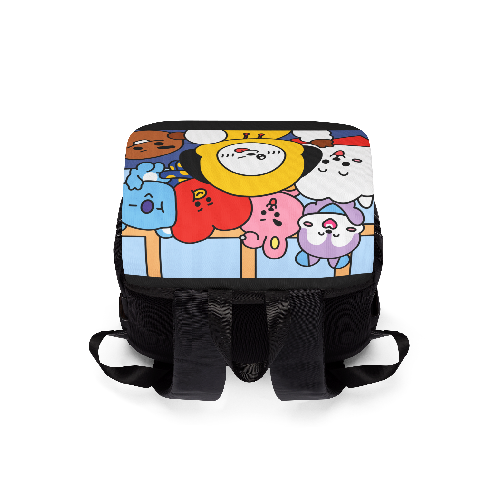 BTS Cartoon Character Collage Backpack | Shoulder Backpack - Imagen 4
