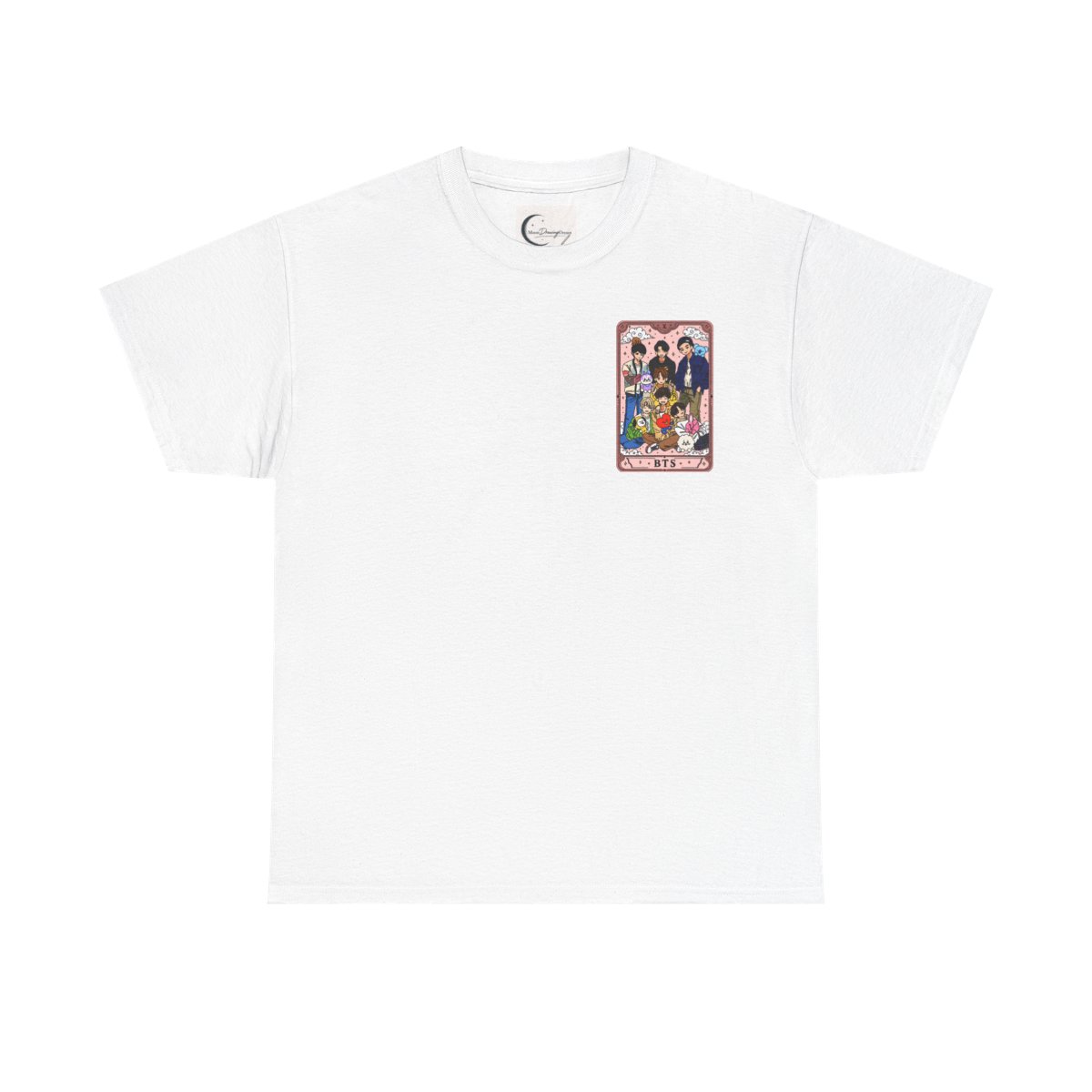 BTS Cartoon Tarot Card T-Shirt | K-Pop Band Illustration Tee